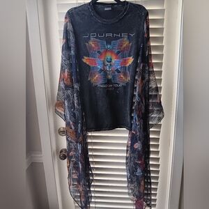 SOLD!!! Upcycled Journey Freedom Tour Graphic Tshirt Poncho